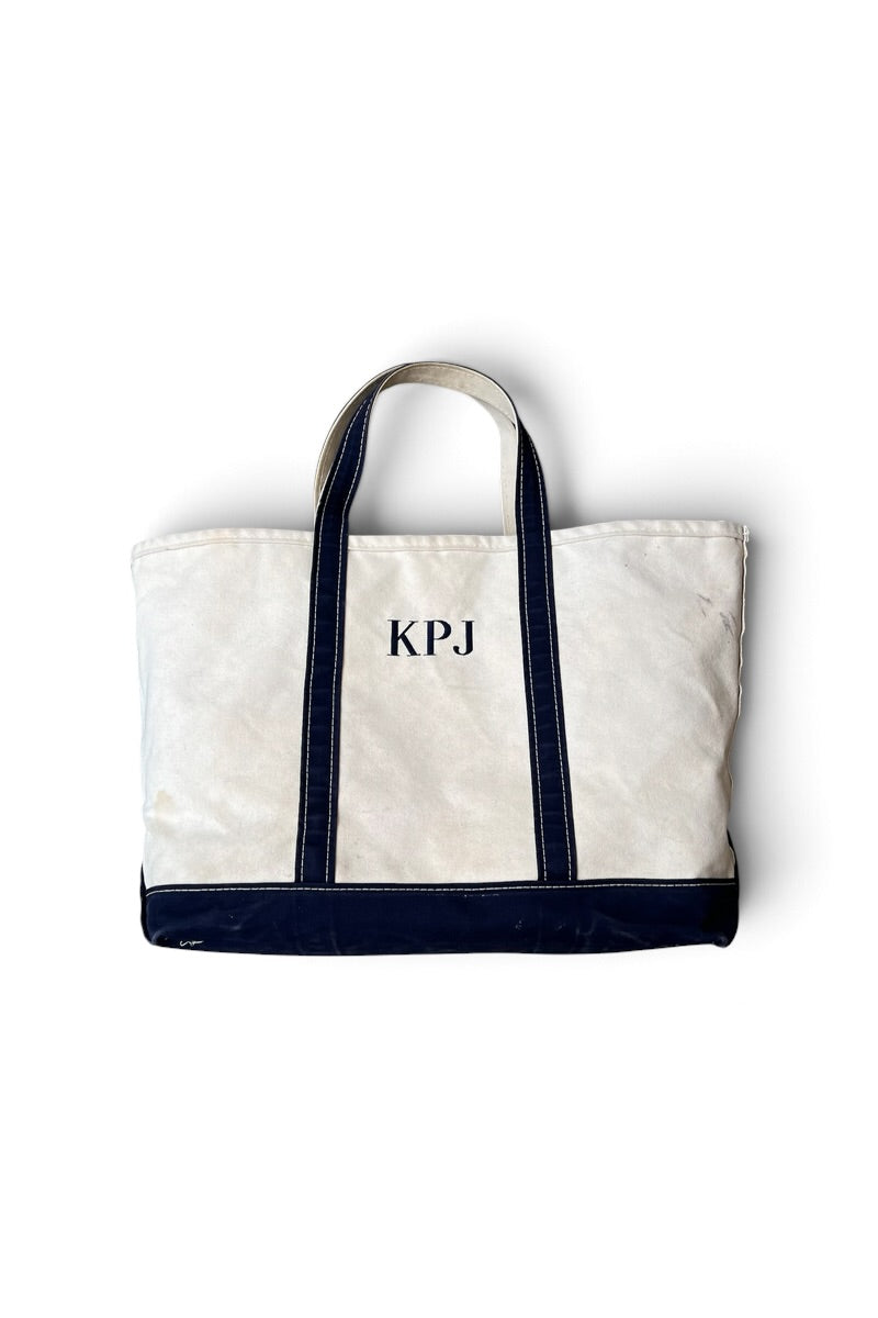 MADE IN USA 90'S BOAT AND TOTE BAG KPG LARGE / NAVY [SIZE: L USED]