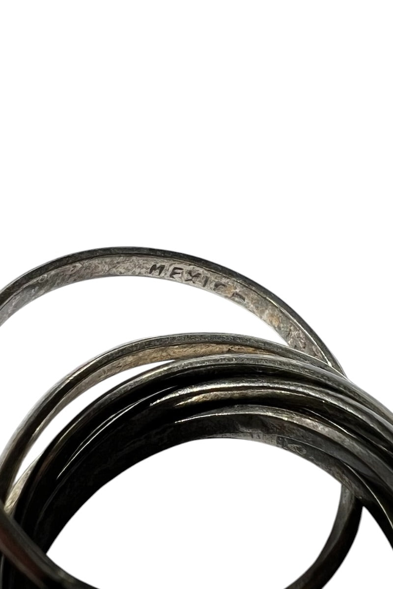 925 SILVER 5 RINGS / SILVER [SIZE: 20号相当 USED]