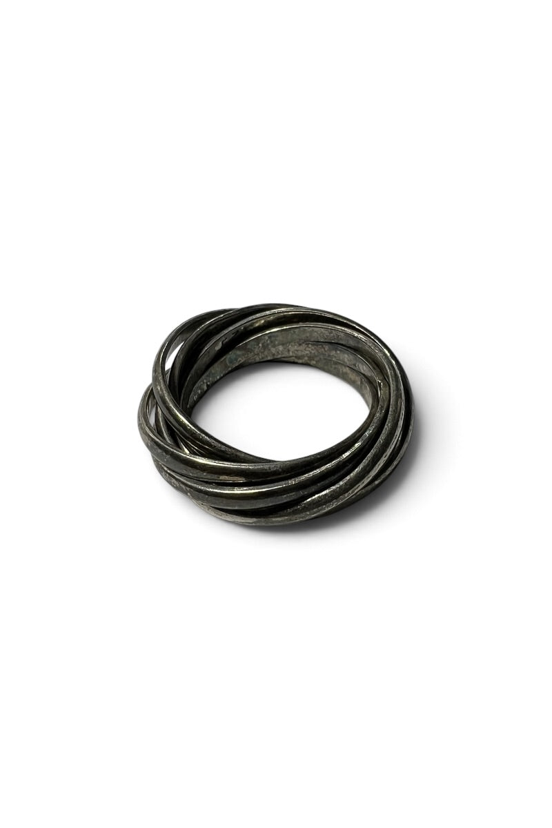 925 SILVER 5 RINGS / SILVER [SIZE: 20号相当 USED]