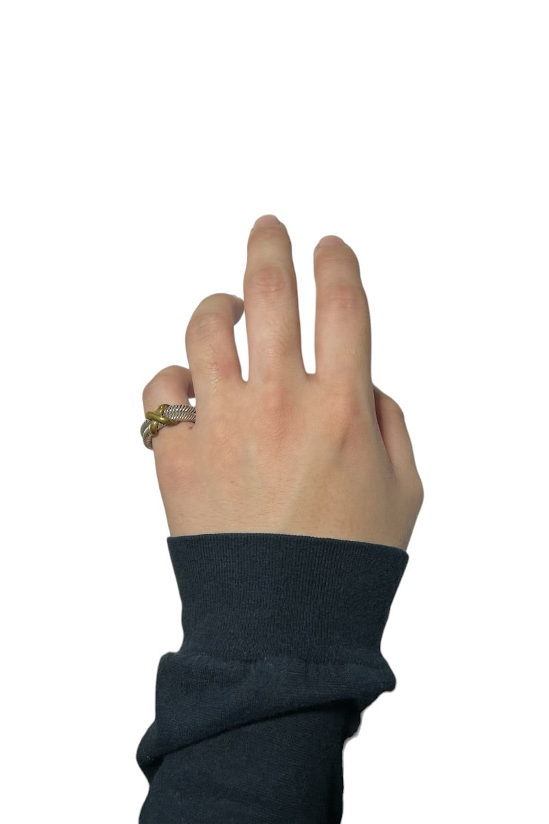 MADE IN MEXICO 925 SILVER RING W/BRASS / SILVER [SIZE: 9号相当 USED]