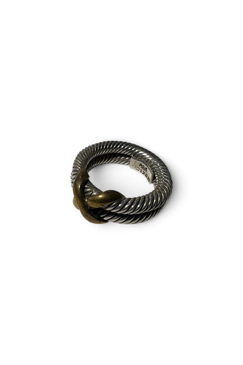 MADE IN MEXICO 925 SILVER RING W/BRASS / SILVER [SIZE: 9号相当 USED]