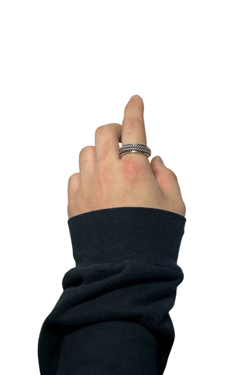 925 SILVER RING / SILVER [SIZE: 21号相当 USED]