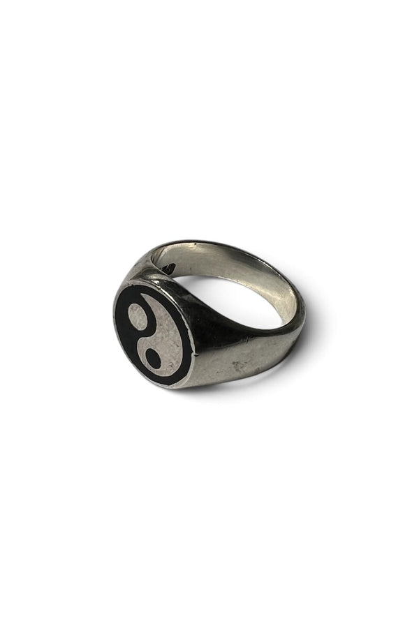 925 SILVER YING YANG RING W/ONYX / SILVER [SIZE: 23号相当 USED]