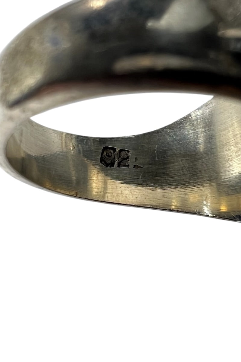 925 SILVER YING YANG RING W/ONYX / SILVER [SIZE: 23号相当 USED]