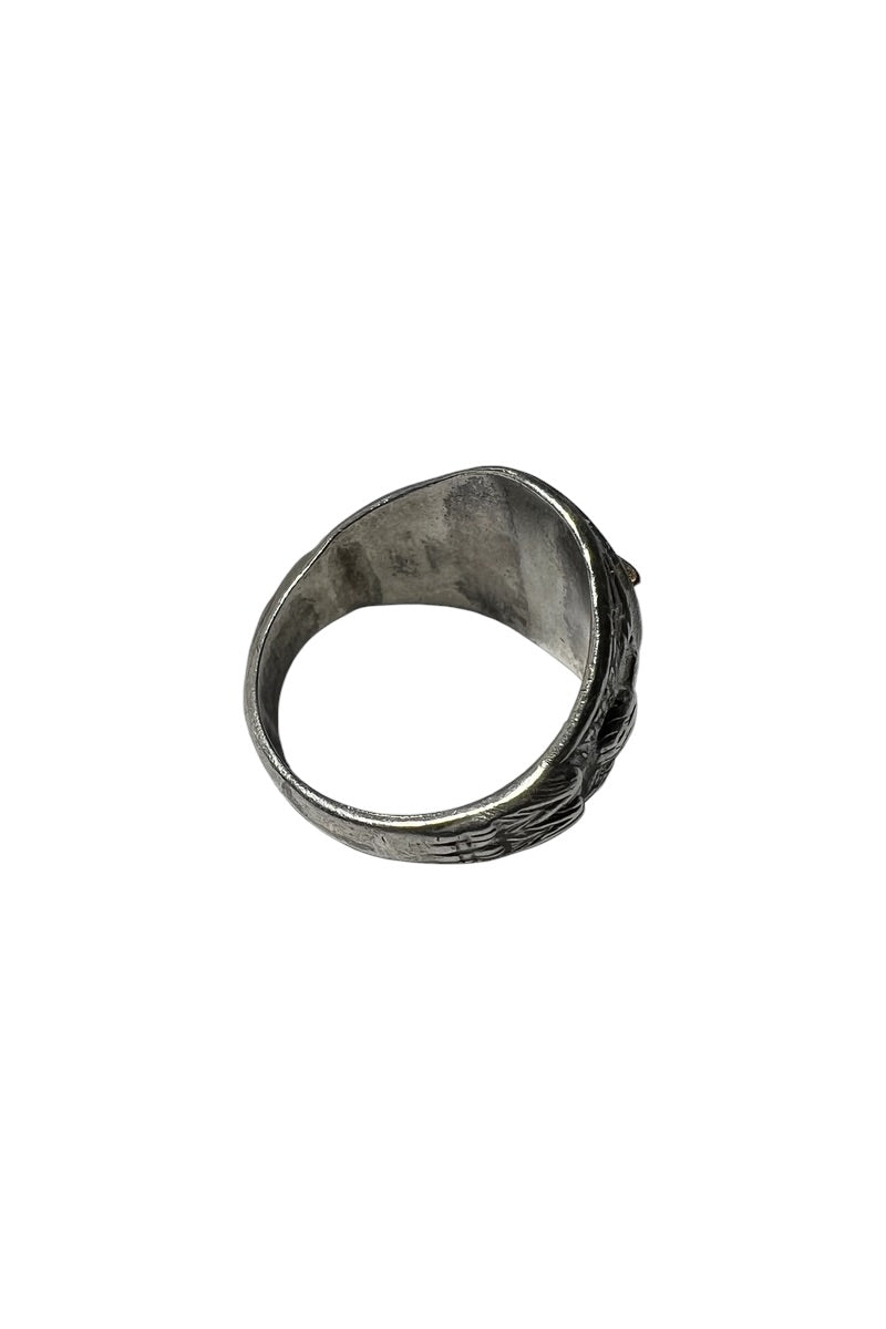 925 SILVER ARMORED DIVISION RING / SILVER [SIZE: 22号相当 USED]