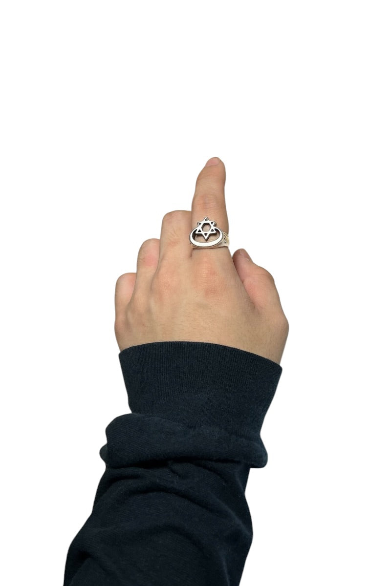 925 SILVER HEXAGRAM RING / SILVER [SIZE: 17号相当 USED]