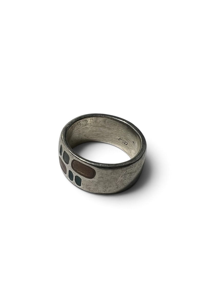 925 SILVER RING W/STONES / SILVER [SIZE: 14号相当 USED]