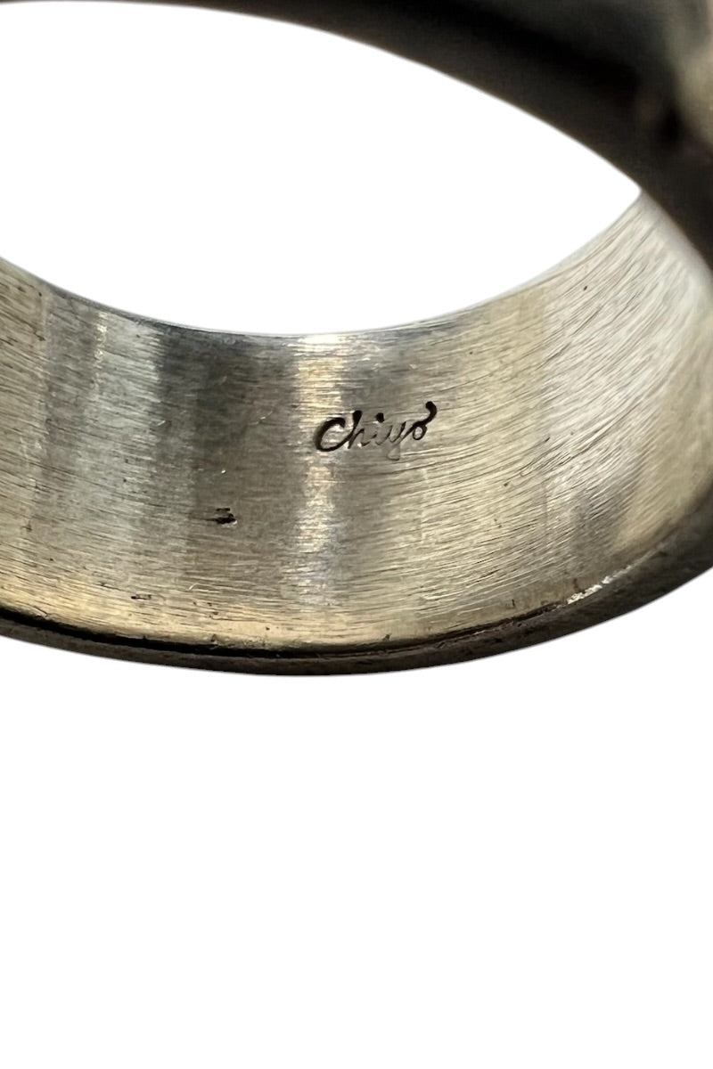 925 SILVER RING W/STONES / SILVER [SIZE: 14号相当 USED]