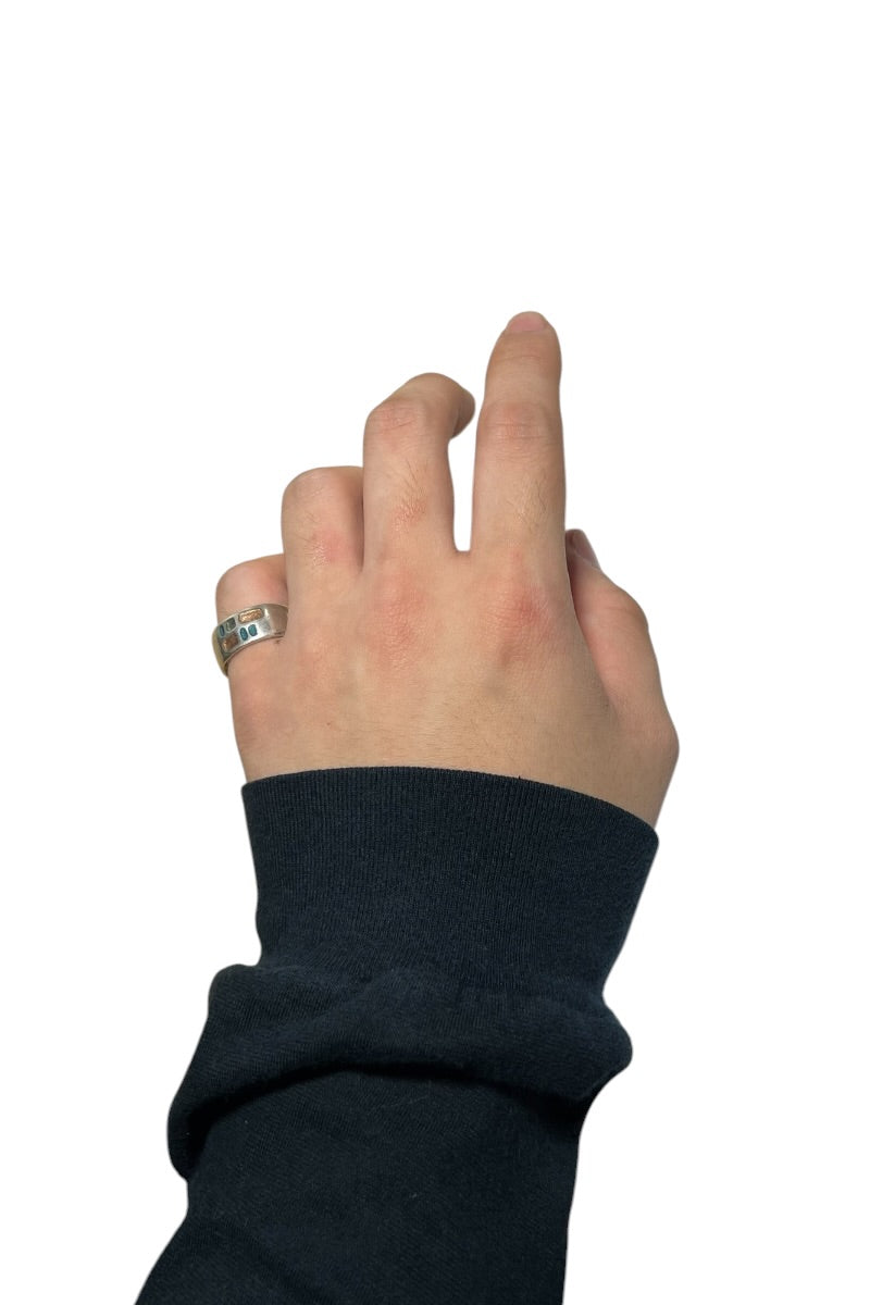 925 SILVER RING W/STONES / SILVER [SIZE: 14号相当 USED]