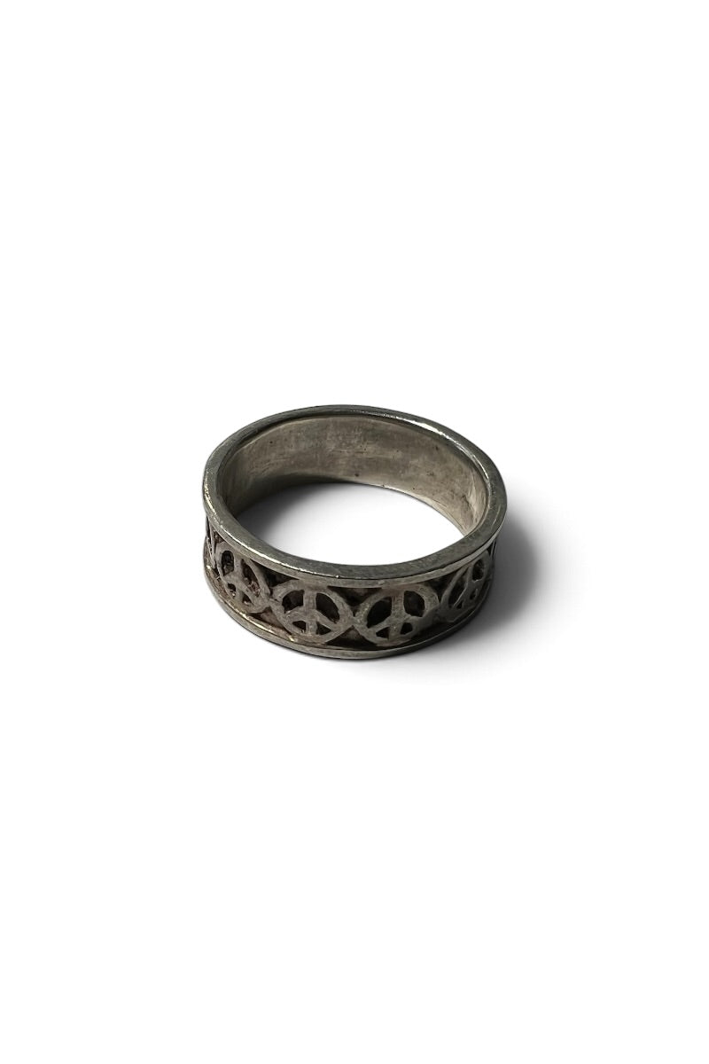 925 SILVER PEACE SIGN RING / SILVER [SIZE: 23号相当 USED]