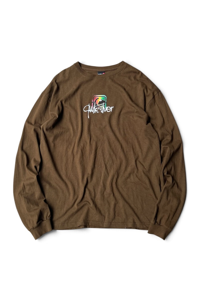 Y2K EARLY 00'S L/S SURF T-SHIRT / BROWN [SIZE: XL USED]