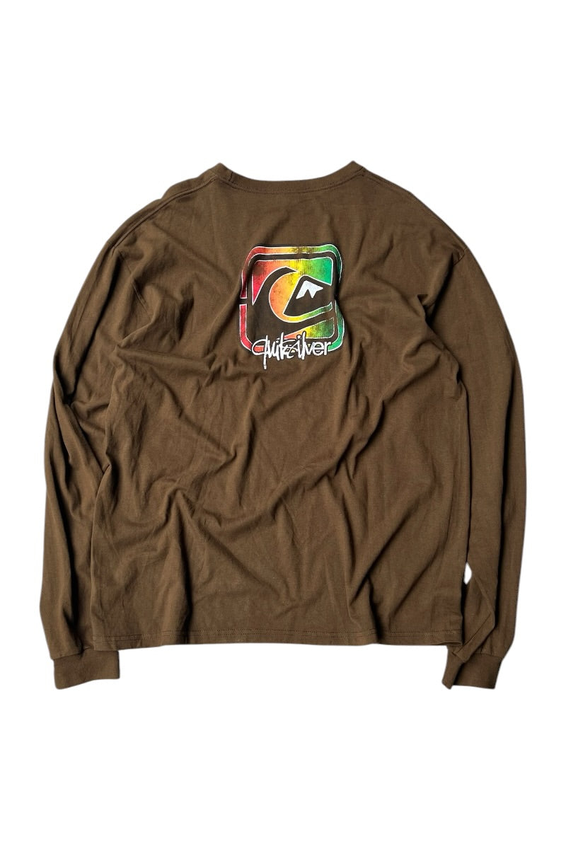 Y2K EARLY 00'S L/S SURF T-SHIRT / BROWN [SIZE: XL USED]