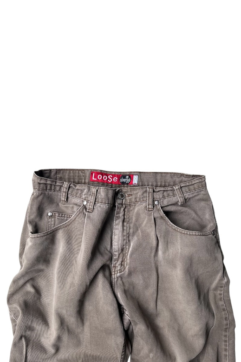 90'S LOOSE DENIM PANT / BROWN [SIZE: 34 USED]