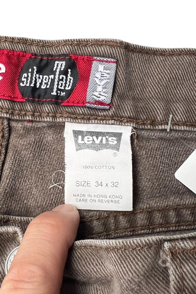 90'S LOOSE DENIM PANT / BROWN [SIZE: 34 USED]