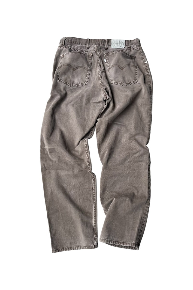 90'S LOOSE DENIM PANT / BROWN [SIZE: 34 USED]