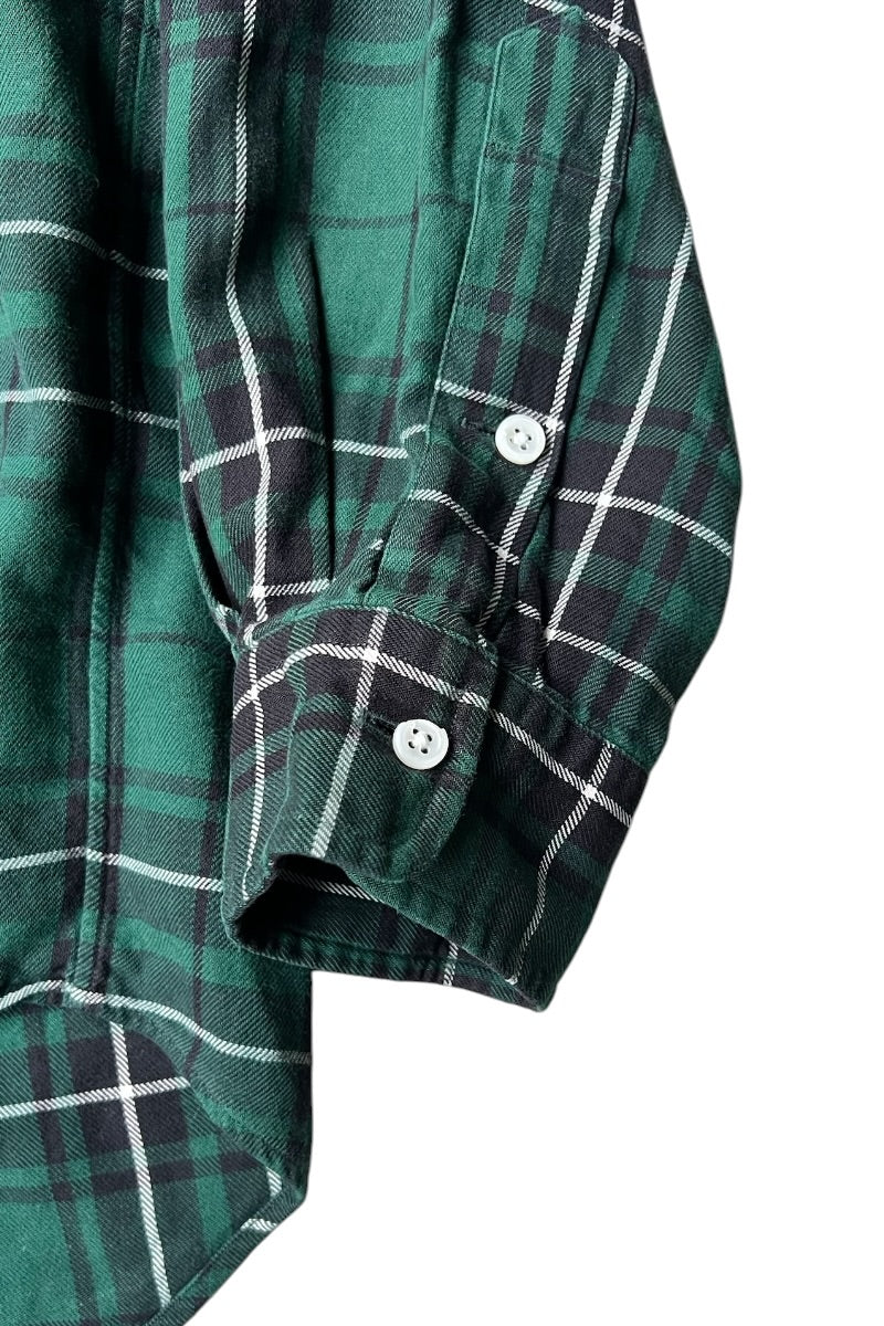 90'S BLAKE L/S CHECK BD SHIRT / GREEN [SIZE: L USED]