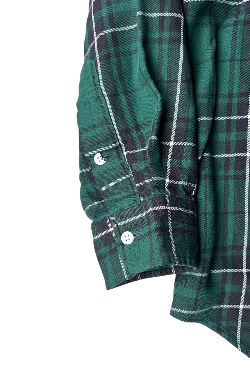 90'S BLAKE L/S CHECK BD SHIRT / GREEN [SIZE: L USED]