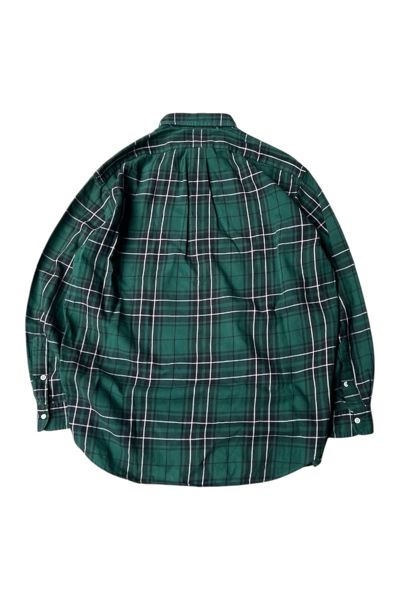 90'S BLAKE L/S CHECK BD SHIRT / GREEN [SIZE: L USED]