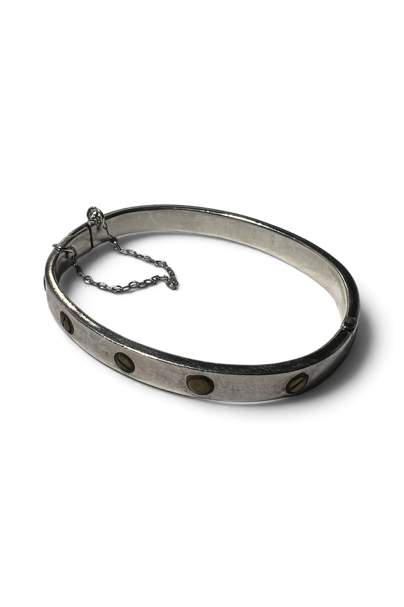 MADE IN MEXICO 925 SILVER BANGLE W/BRASS / SILVER [SIZE: ONE SIZE USED]