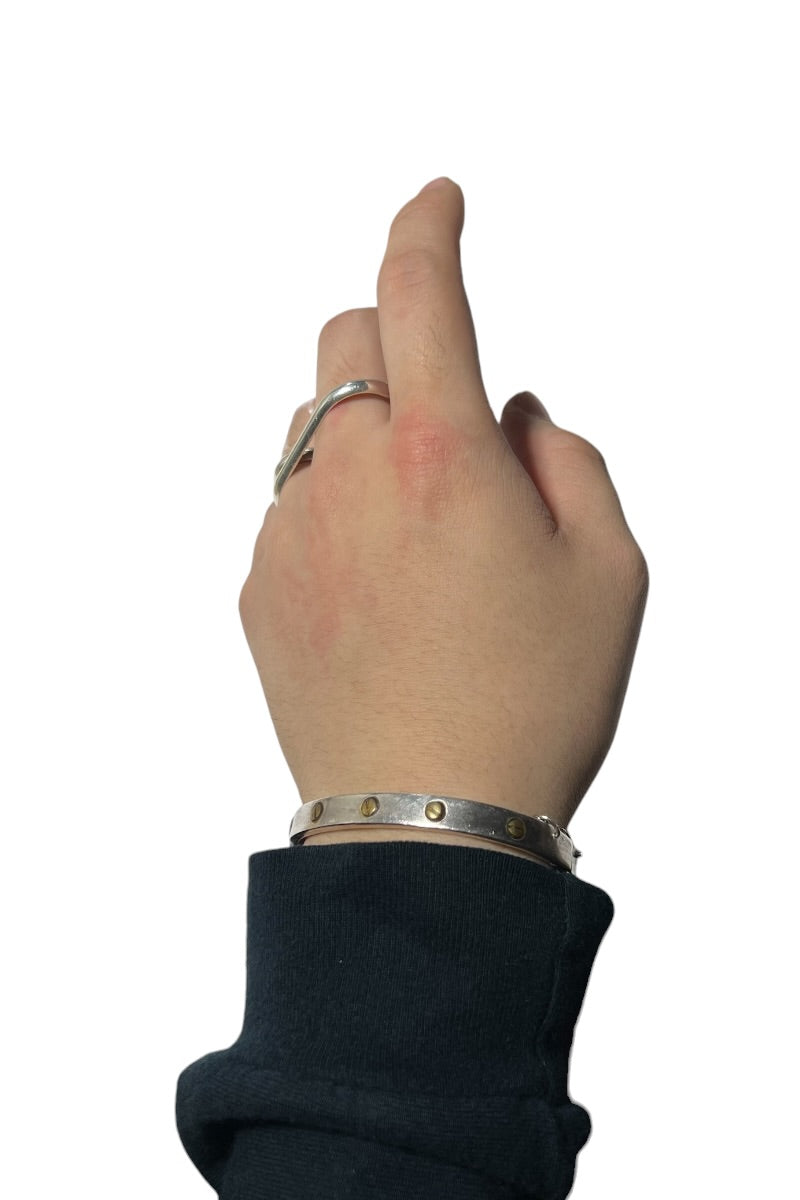 MADE IN MEXICO 925 SILVER BANGLE W/BRASS / SILVER [SIZE: ONE SIZE USED]