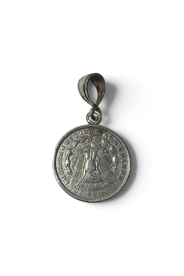 1921'S VINTAGE MORGAN DOLLAR COIN PENDANT TOP / SILVER [SIZE: ONE SIZE USED]