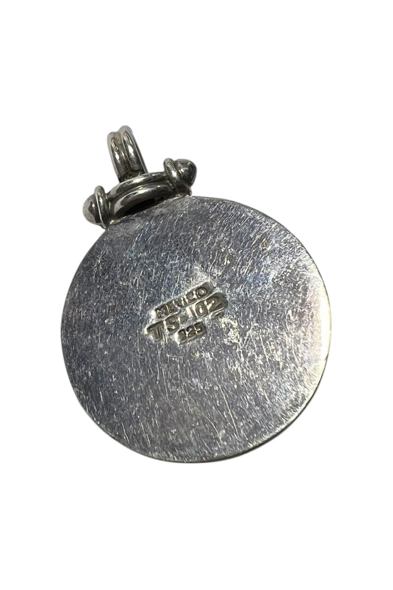MADE IN MEXICO 925 SILVER PENDANT TOP W/ONYX / SILVER [SIZE: ONE SIZE USED]