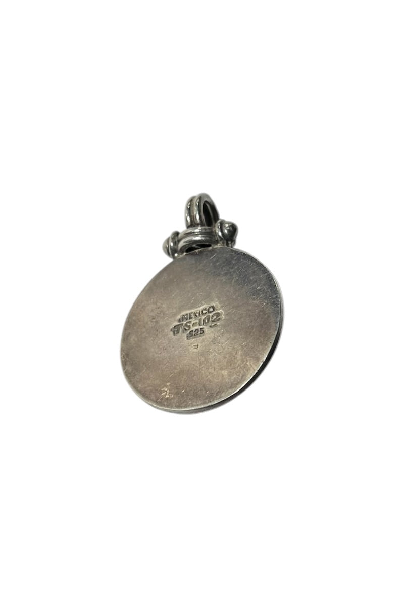 MADE IN MEXICO 925 SILVER PENDANT TOP W/ONYX / SILVER [SIZE: ONE SIZE USED]