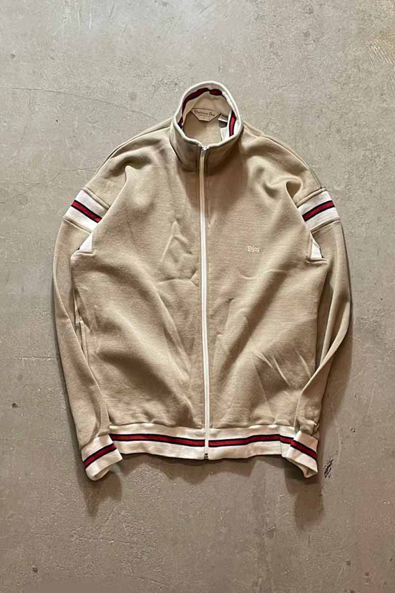 90'S ZIP UP TRACK JACKET / BEIGE	 [SIZE: L USED]