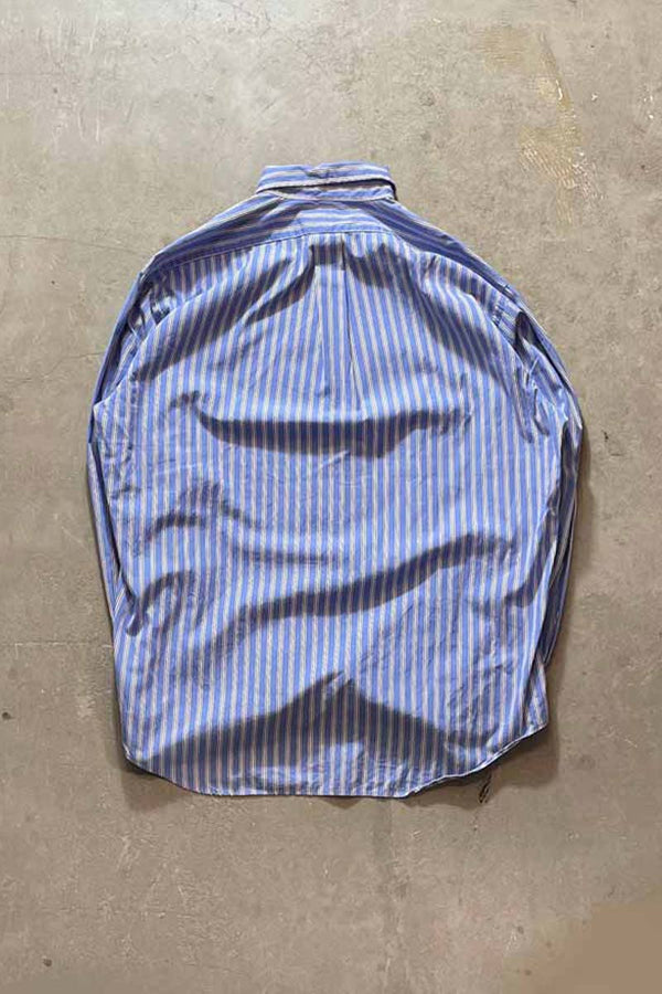90'S L/S BD STRIPE BLAKE SHIRT / BLUE [SIZE:L USED]