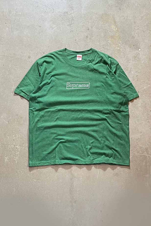21SS MADE IN USA SUPREME 로고 티셔츠 / GREEN [사이즈: XL USED]