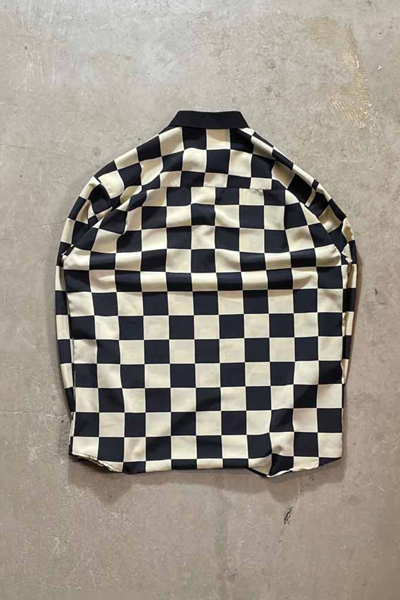 90'S L/S BLOCK PLAID SHIRT / CHECK [SIZE:L USED]