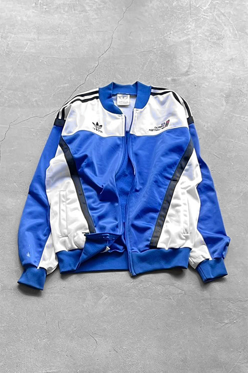 MADE IN USA 86'S OLYMPIC TRACK JACKET / WHITE/BLUE [SIZE: M USED]