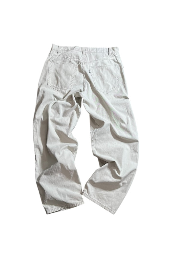 98'S BAGGY DENIM PANTS / WHITE	[SIZE: 34 USED]