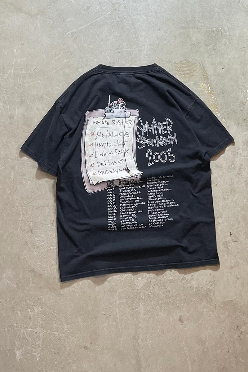 Y2K 2003 SUMMER SANITARIUM T-SHIRT / BLACK [SIZE: L USED]