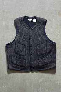 60'S MELANGE WOOL VEST / BLACK [SIZE:M USED]