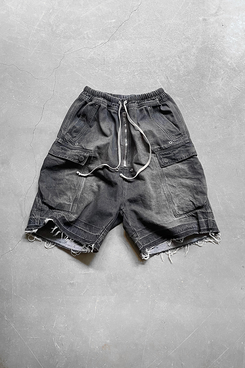 CARGOBELA TECH DENIM SHORTS / BLACK [SIZE: S USED]