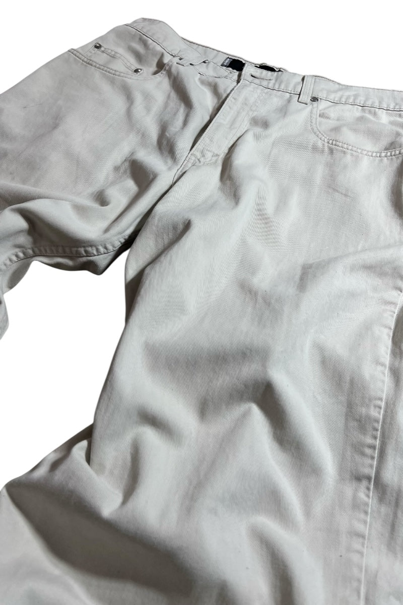 98'S BAGGY DENIM PANTS / WHITE	[SIZE: 34 USED]