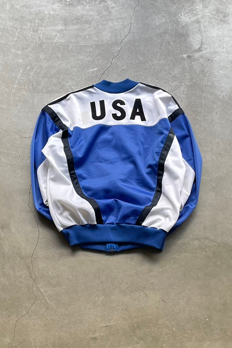 MADE IN USA 86'S OLYMPIC TRACK JACKET / WHITE/BLUE [SIZE: M USED]