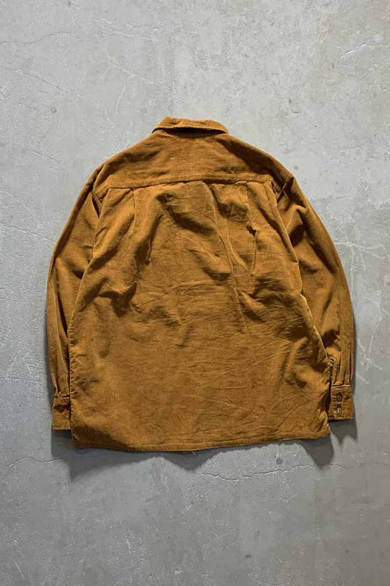70'S-80'S L/S CORDUROY SHIRT / BEIGE [SIZE: L USED]