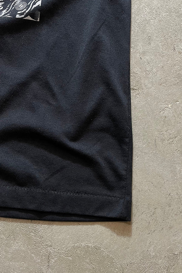89'S THE ROLLING STONES STEEL WHEELS BAND T-SHIRT / BLACK [SIZE: L USED]