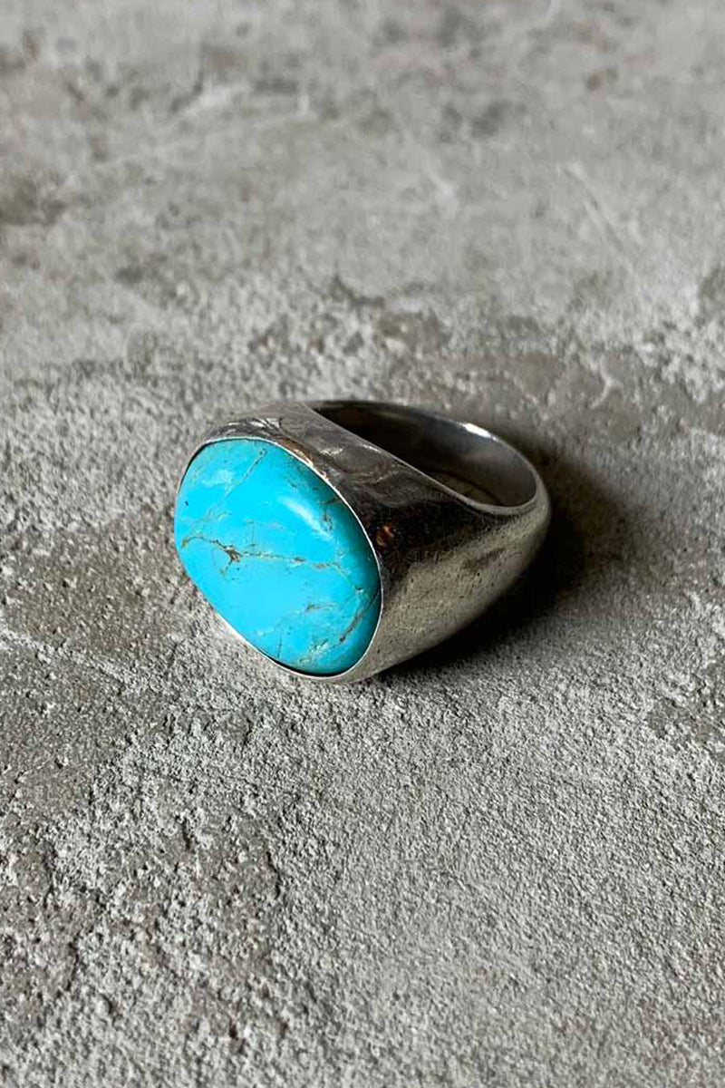 925 SILVER RING W/TURQUOISE [SIZE: US 6.5 USED]