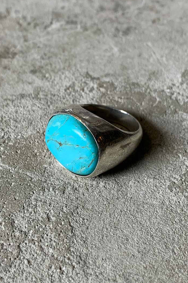 925 SILVER RING W/TURQUOISE [SIZE: US 6.5 USED]