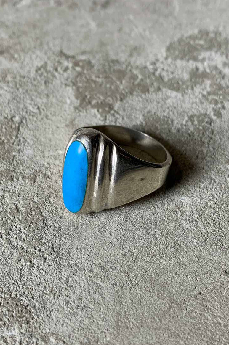 925 SILVER RING W/TURQUOISE [SIZE: 21号相当 USED]