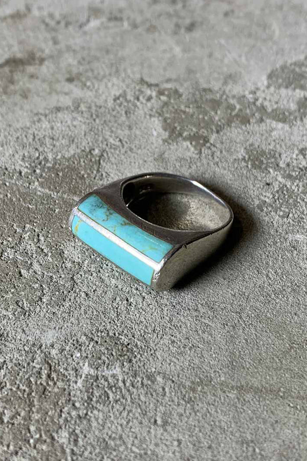 925 SILVER RING WITH TURQUOISE [SIZE: JP 21 (US 10) USED]