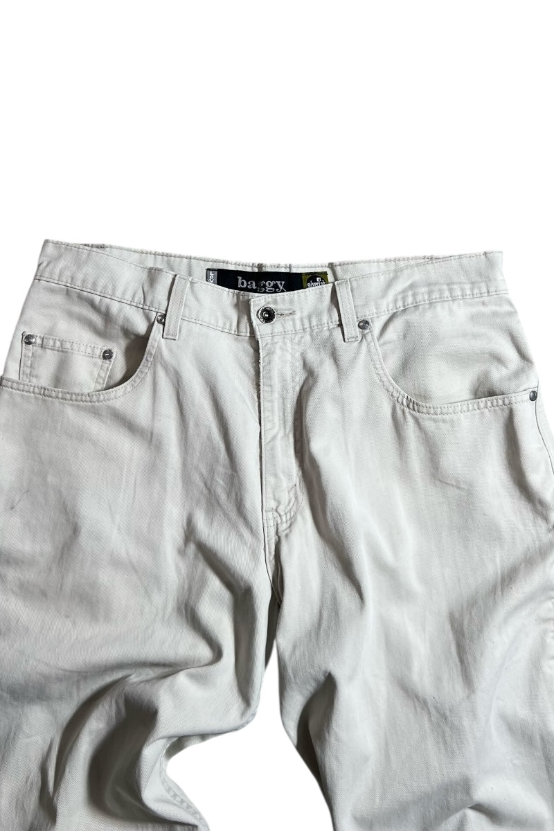 98'S BAGGY DENIM PANTS / WHITE	[SIZE: 34 USED]