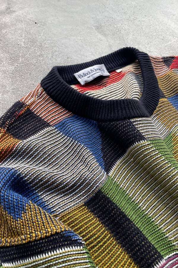 MADE IN ITALY COTTON KNIT SWEATER / PATTERN [SIZE: 54 USED]
