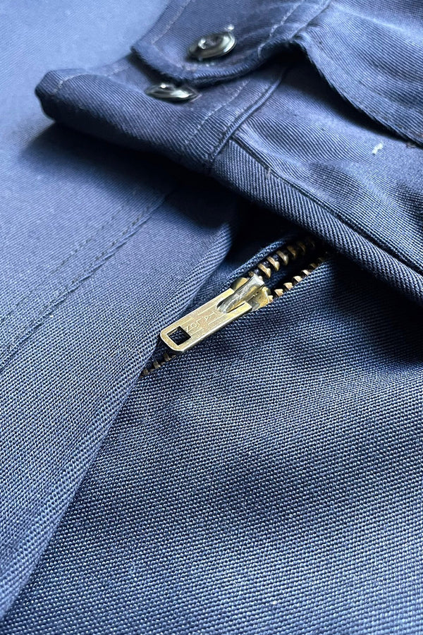 50'S-60'S MILITARY ZIP JACKET / NAVY [SIZE: M equivalent, USED]