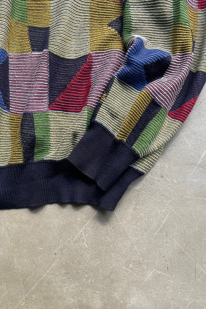 MADE IN ITALY COTTON KNIT SWEATER / PATTERN [SIZE: 54 USED]