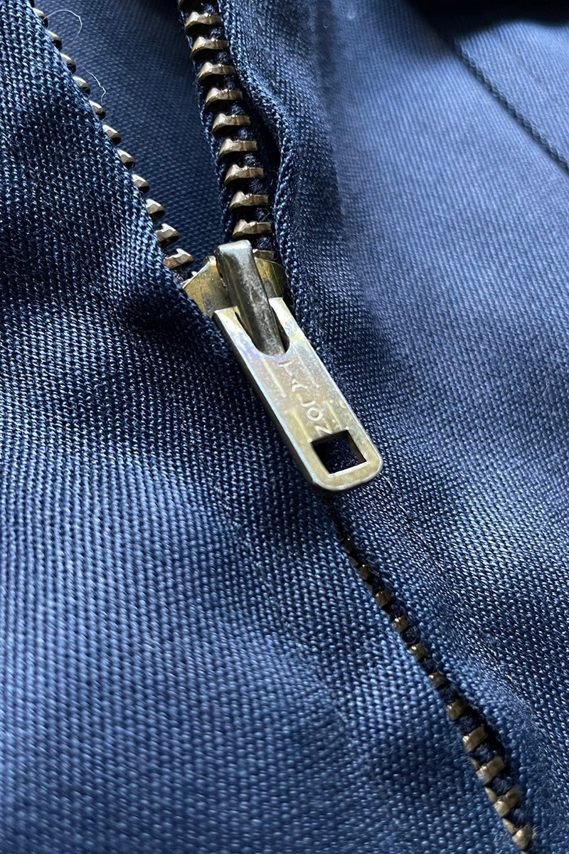 50'S-60'S MILITARY ZIP JACKET / NAVY [SIZE: M equivalent, USED]
