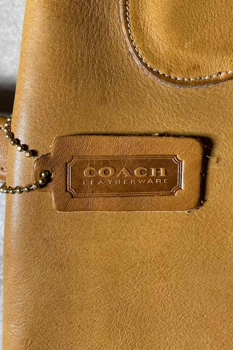 80s-90s LEATHER MEDIUM HANDBAG / BEIGE [SIZE: ONE SIZE USED]